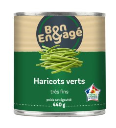 Haricots verts très fins en boîte 4/4 BON&ENGAGE | Grossiste alimentaire | EpiSaveurs