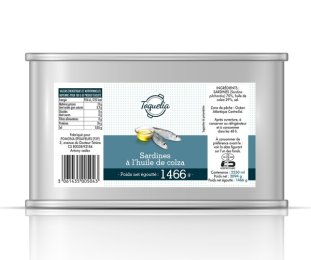 Sardine à l'huile de colza en boîte 3/1 TOQUELIA | Grossiste alimentaire | EpiSaveurs