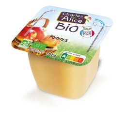 Purée de pomme origine France BIO en coupelle 100 g CHARLES ET ALICE | Grossiste alimentaire | EpiSaveurs