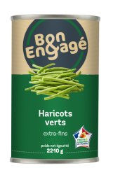 Haricot vert extra fin CE2 en boîte 5/1 BON&ENGAGE | Grossiste alimentaire | EpiSaveurs