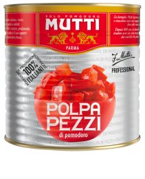 Pulpe de tomate coupée en morceaux en boîte 3/1 MUTTI | Grossiste alimentaire | EpiSaveurs