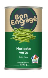 Haricots verts très fins en boîte 5/1 BON&ENGAGE | Grossiste alimentaire | EpiSaveurs