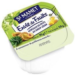 Ananas en morceaux au sirop léger en coupelle 95 g ST MAMET | Grossiste alimentaire | EpiSaveurs - 2
