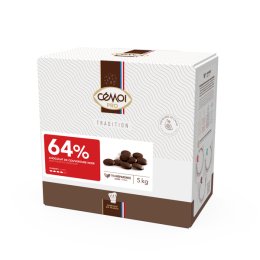 Chocolat noir 64% de cacao en palets en boîte 5 kg CEMOI | Grossiste alimentaire | EpiSaveurs