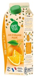 Jus d'orange pulpé en brique 1 L PLEIN FRUIT | Grossiste alimentaire | EpiSaveurs