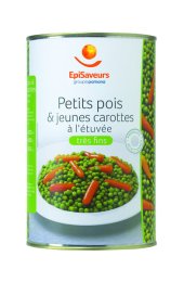 Petits pois très fins et carottes à l'étuvée en boîte 5/1 EPISAVEURS | EpiSaveurs