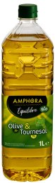 Huile de tournesol et d'olive BIO en bouteille 1 L AMPHORA | EpiSaveurs
