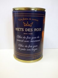 Bloc de foie gras de canard avec morceaux en boîte 400 g METS DES ROIS | Grossiste alimentaire | EpiSaveurs