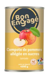 Compote de pomme allégée HVE en boîte 5/1 BON & ENGAGE | Grossiste alimentaire | EpiSaveurs