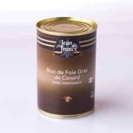 Bloc de foie gras de canard avec morceaux en boîte 400 g JEAN DE FRANCE | EpiSaveurs