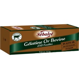 Gélatine bovine or en feuille en boîte 250 g SEBALCE | Grossiste alimentaire | EpiSaveurs
