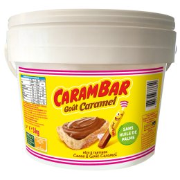 Pâte à tartiner goût caramel en seau de 3 kg CARAMBAR | Grossiste alimentaire | EpiSaveurs