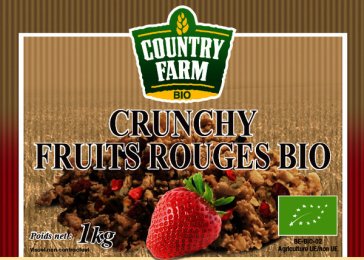 Crunchy fruits rouges BIO en sachet 1 kg COUNTRY FARM | Grossiste alimentaire | EpiSaveurs