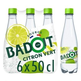 Eau minérale naturelle gazeuse arôme citron vert en bouteille 50 cl BADOIT | Grossiste alimentaire | EpiSaveurs
