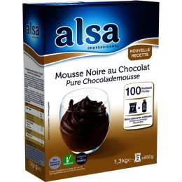 Mousse chocolat noir en boîte 1,3 kg ALSA | Grossiste alimentaire | EpiSaveurs
