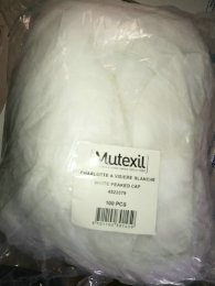 Charlotte à visière blanche en polypropylène en boîte de 100 MUTEXIL | Grossiste alimentaire | EpiSaveurs