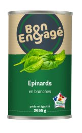 Epinards en branche CE2 en boîte 5/1 BON&ENGAGE | Grossiste alimentaire | EpiSaveurs
