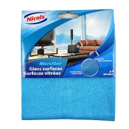 Lavette microfibre bleu pour surfaces vitrées NICOLS | Grossiste alimentaire | EpiSaveurs