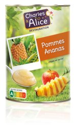 Spécialité pomme-ananas allégée en boîte 5/1 CHARLES ET ALICE | Grossiste alimentaire | EpiSaveurs