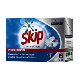 Lessive professionnelle en tablettes Active Clean en boîte de 56 pastilles SKIP | EpiSaveurs