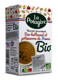 Velouté Gourmand butternut et potimarron BIO en brique 1 L LA POTAGERE | Grossiste alimentaire | EpiSaveurs