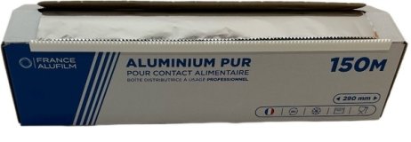 Bobine d'aluminium en boîte distributrice 29 cm x 150 m FRANCE ALU | Grossiste alimentaire | EpiSaveurs