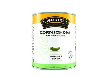 Cornichons entiers mi-fins au vinaigre 60/79 en boîte 4/4 HUGO REITZEL | Grossiste alimentaire | EpiSaveurs