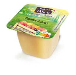 Spécialité pomme-ananas allégée en coupelle 100 g CHARLES ET ALICE | EpiSaveurs