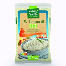 Riz long Basmati Bio en sac 5 kg Vivien Paille | Grossiste alimentaire | EpiSaveurs