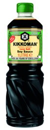 Sauce Soja à teneur réduite en sel en bouteille 1 L KIKKOMAN | Grossiste alimentaire | EpiSaveurs