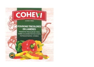 Poivrons tricolores en lanières en boîte 5/1 COHEVI | Grossiste alimentaire | EpiSaveurs
