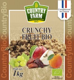 Crunchy fruit BIO en sachet 1 kg COUNTRY FARM | EpiSaveurs