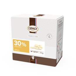 Chocolat blanc 30% de cacao en palets en boîte 5 kg CEMOI | Grossiste alimentaire | EpiSaveurs