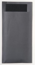 Serviette ébène Celi-Ouate pliée dans pochette anthracite en boîte de 60 CGMP | EpiSaveurs