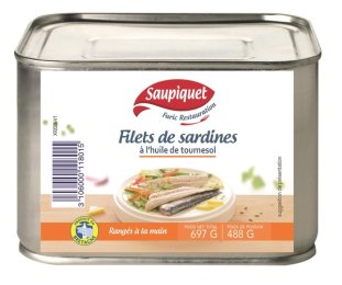 Filets de sardines à l'huile végétale en boîte 4/4 FURIC SAUPIQUET | EpiSaveurs