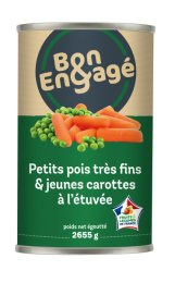 Petits pois très fins et jeunes carottes à l'étuvée en boîte 5/1 BON&ENGAGE | Grossiste alimentaire | EpiSaveurs
