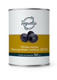 Olives noires dénoyautées 30/33 en boîte /4 TOQUELIA | EpiSaveurs