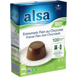 Préparation pour entremet flan chocolat BIO en boîte 1,1 kg ALSA | Grossiste alimentaire | EpiSaveurs