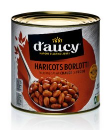 Haricots Borlotti sous vide en boîte 3/1 D'AUCY | Grossiste alimentaire | EpiSaveurs