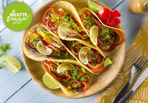 Recette : Tacos veggie aux haricots rouges frits - EpiSaveurs
